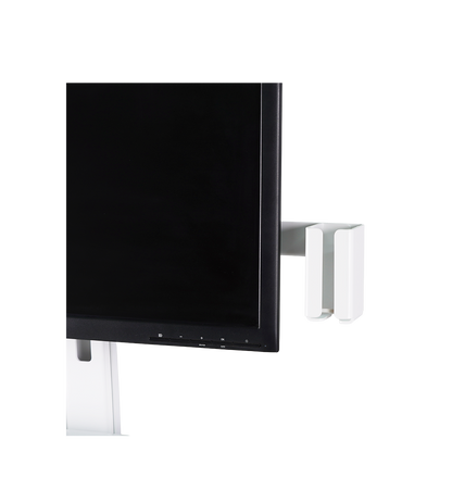 Adjustable intraoral scanner holder mounted next to the monitor on the 3DDS 3D Cart