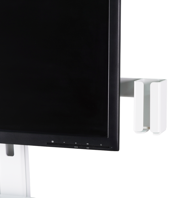 3DDS adjustable intraoral scanner holder mounted next to the monitor on the 3D Cart