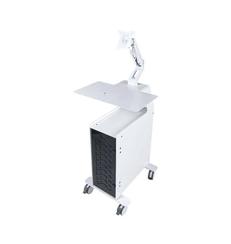 3DDS Lite Cart PC professional intraoral scanner cart with adjustable monitor arm and desktop PC cabinet