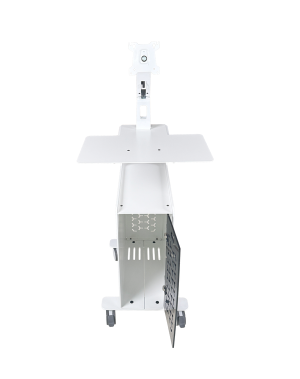 3DDS Lite Cart PC intraoral scanner workstation with ventilated desktop PC cabinet and monitor mount