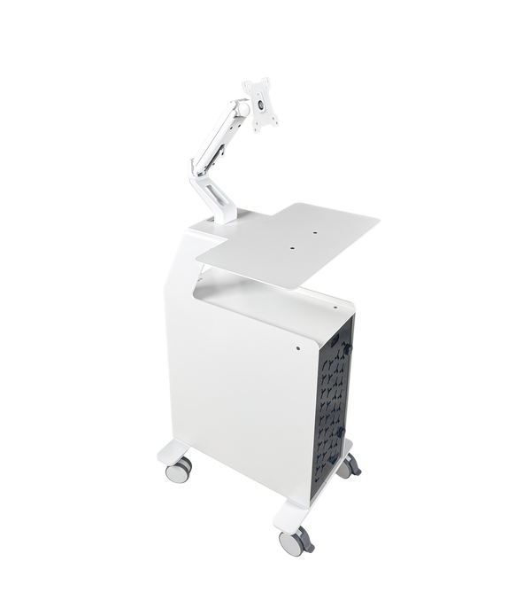 3DDS Lite Cart PC professional intraoral scanner cart with adjustable monitor arm and desktop PC cabinet
