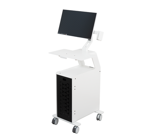 3DDS Lite Cart PC professional intraoral scanner cart with monitor mount, scanner holder and desktop PC cabinet