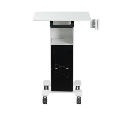 Front view of 3DDS Lite Cart Table mobile intraoral scanner cart with work surface and scanner holder