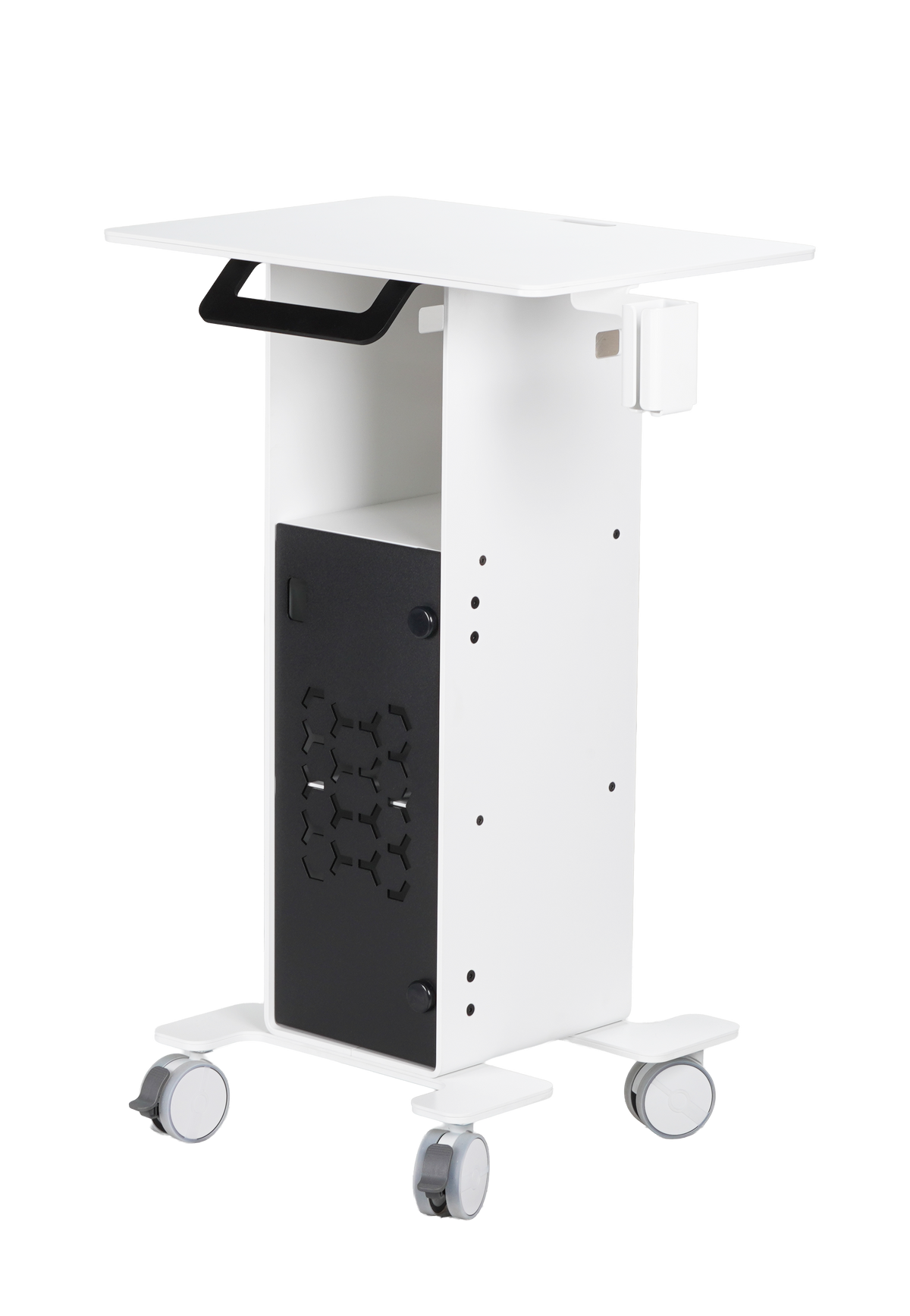 3DDS Lite Cart Table mobile cart for intraoral scanners with laptop workspace and adjustable scanner holder
